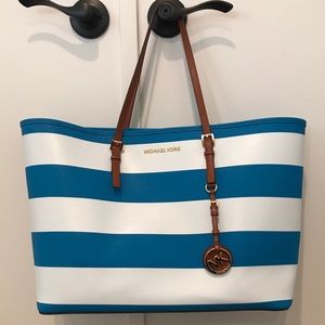 Michael Kors Jet Set Striped Tote